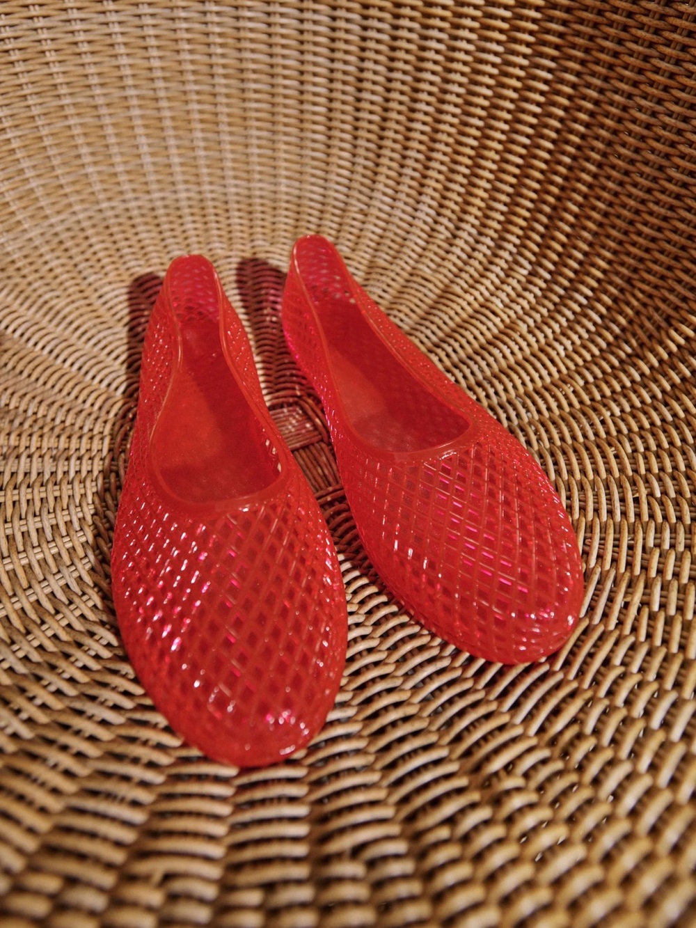🆕 Ancient Greek Sandals Iro Jelly Flats Red Size 37